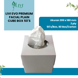 Livi Evo Premium Facial Plain Cube Box 50's