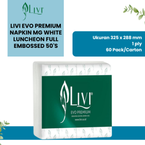 Livi Evo Premium Napkin MG White Luncheon Full Embossed 50's