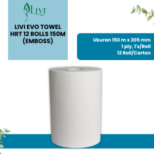 Livi Evo Towel HRT 12 Rolls 150m (Emboss)
