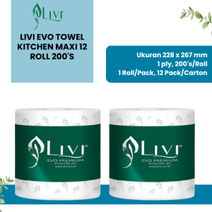 Livi Evo Towel Kitchen Maxi 12 Roll 200's