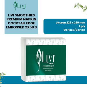 Livi Smoothies Premium Napkin Cocktail Edge Embossed 2x50's